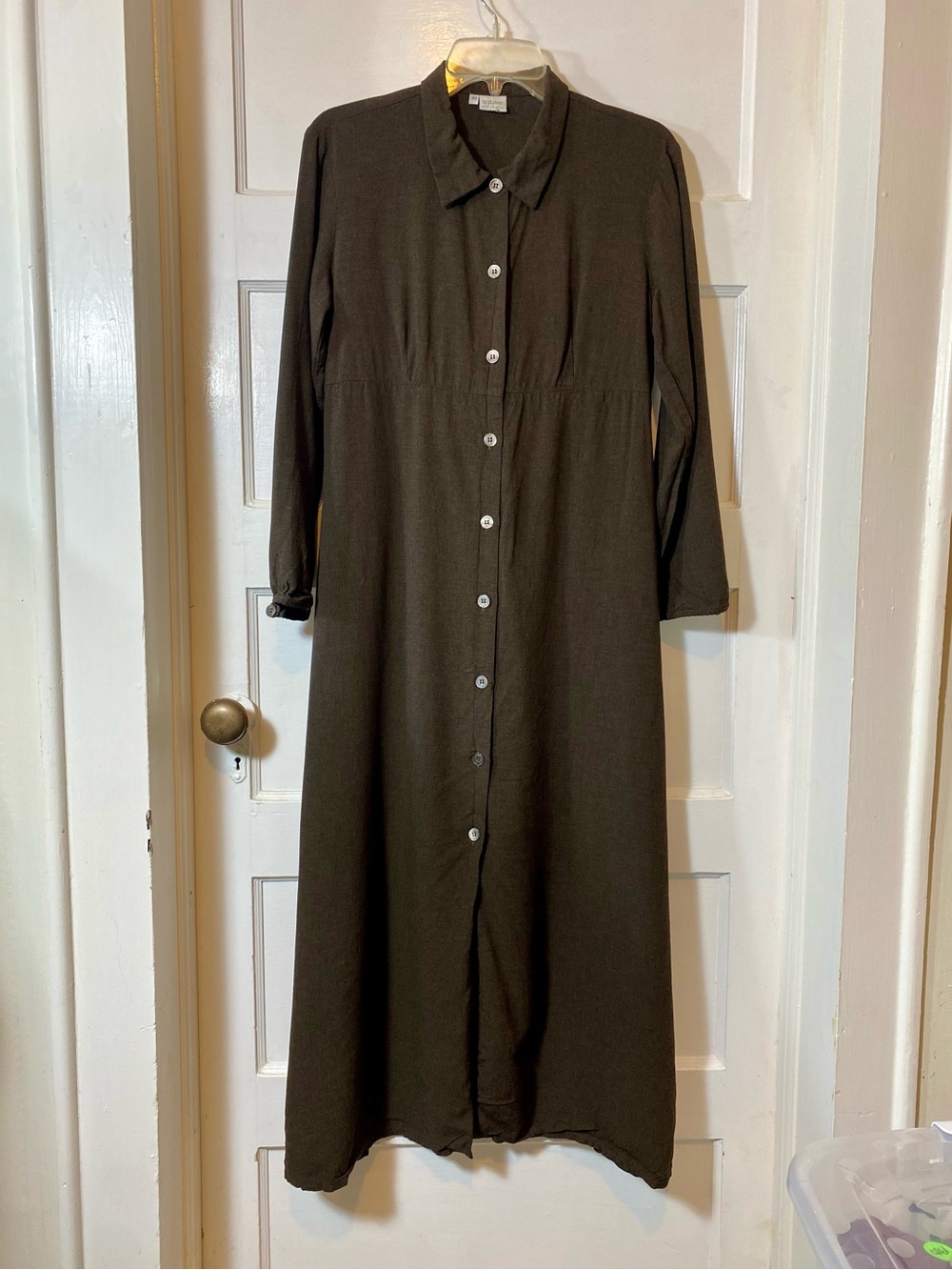 United Colors of Benetton Brown Viscose Maxi Shirt Dress
